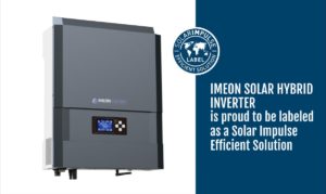 Imeon solar nhybrid inverter è orgoglioso di essere etichettato come una soluzione efficiente Solar Impulse