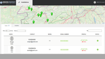New version of the installations management on the IMEON monitoring app